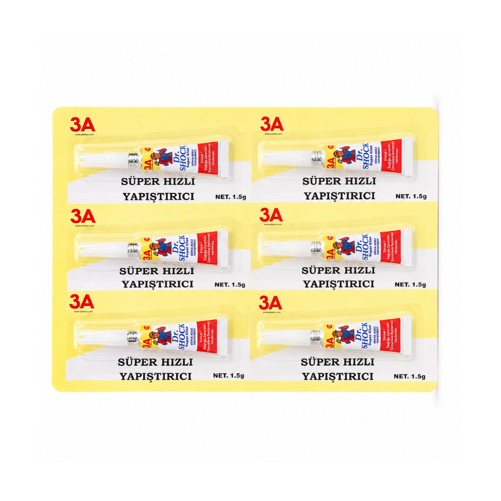 3a Süper Hızlı Yapıştırıcı 1.5 Gr 1489 12 Adet - 1