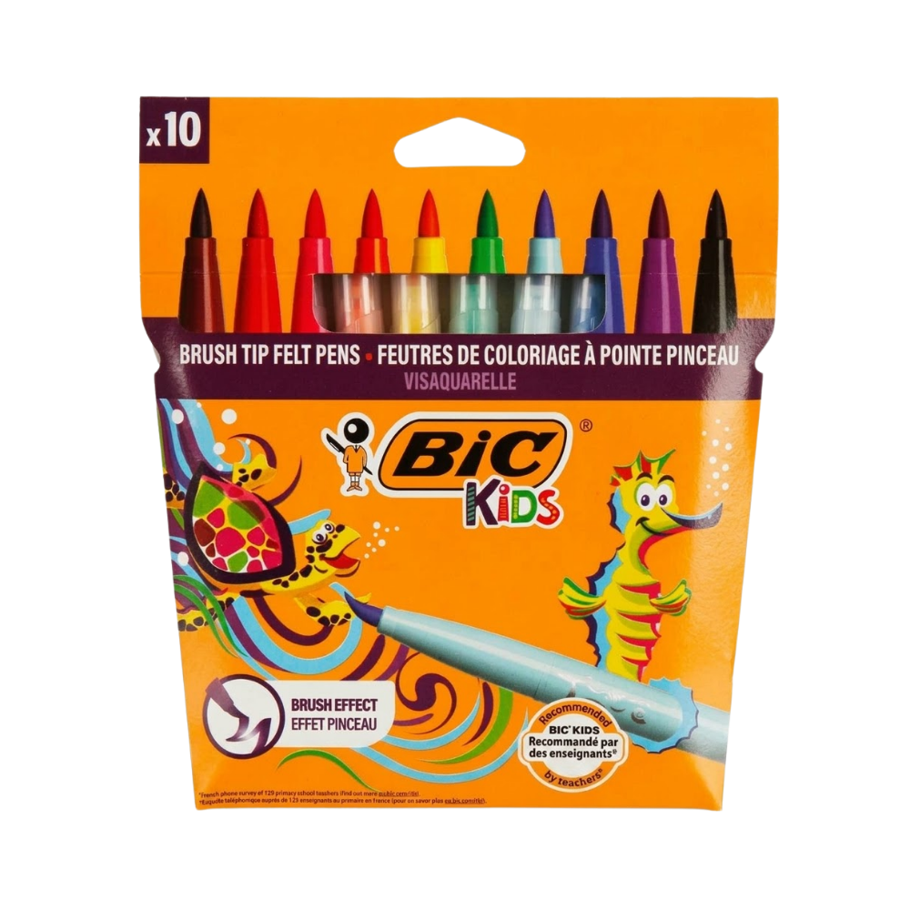 Bic 10 Renk Firça Uçlu Boya Kalemi Visaquarelle - 1