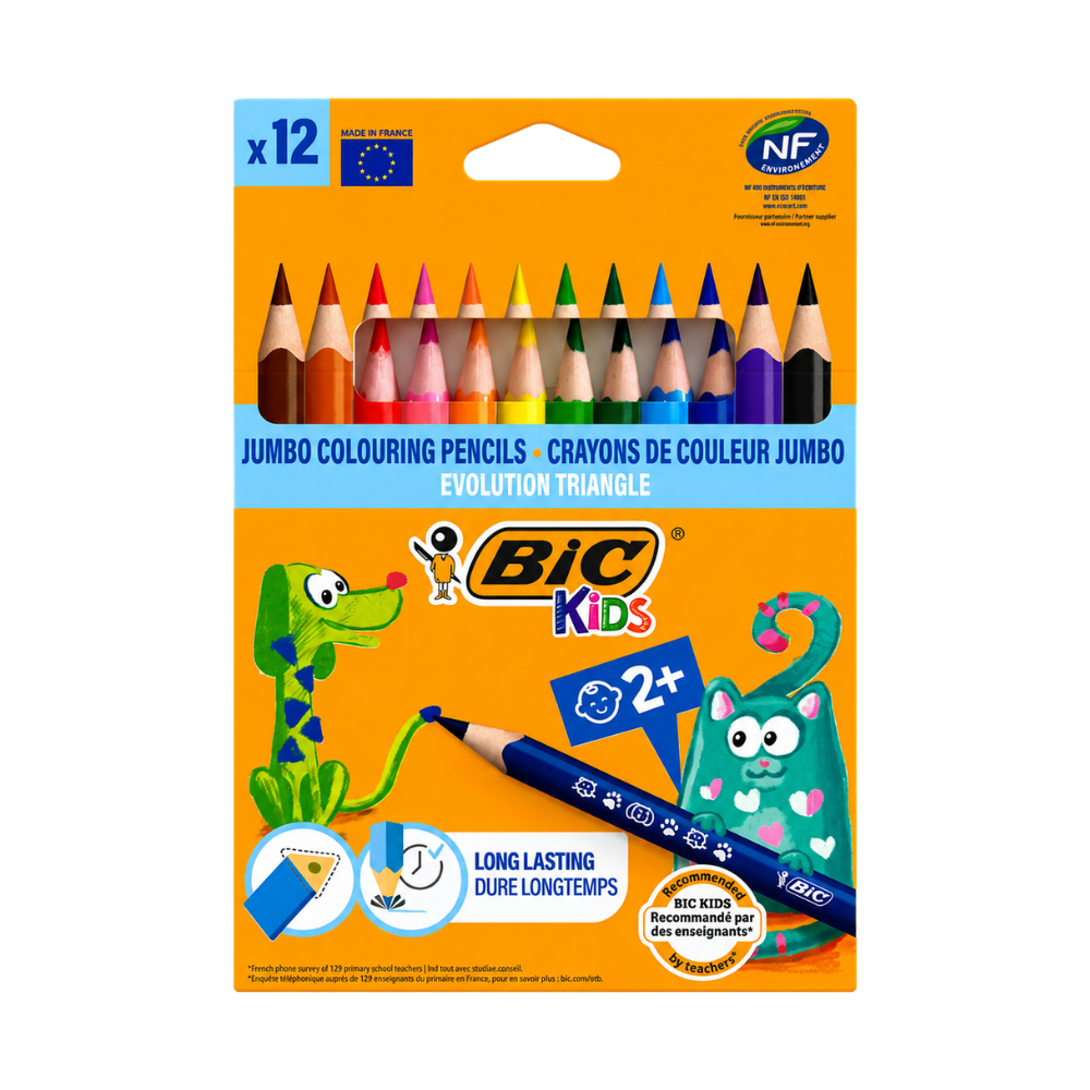Bic 12 Renk Jumbo Kuru Boya Kalemi Evolution - 1