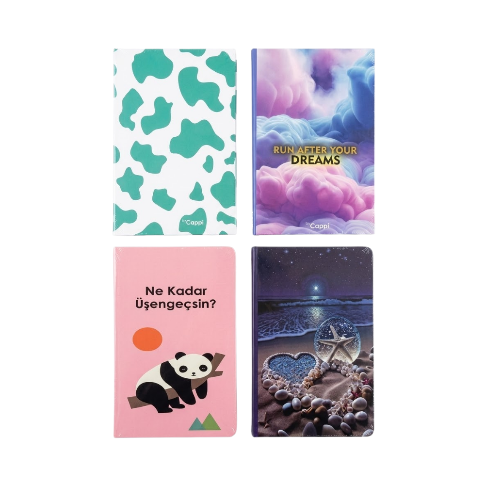 Cappi Sert Kapak Çizgili Düz Defter 14x20 - 1