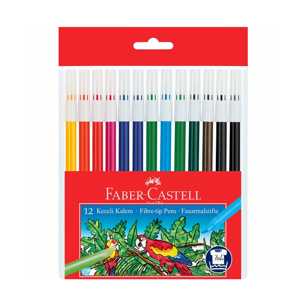 Faber Castell Keçeli Boya Kalemi 12 Renk - 1