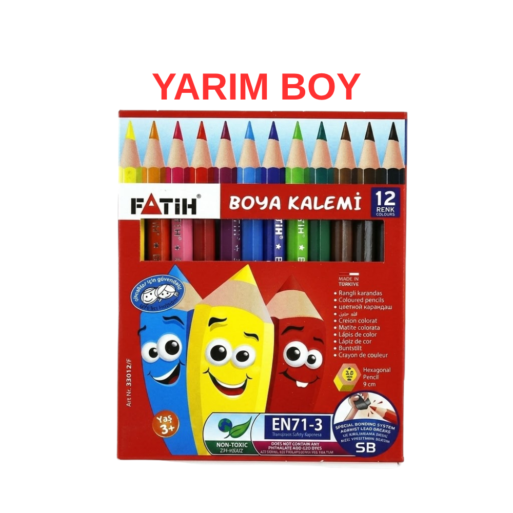 Fatih Kuru Boya 33012 12 Renk Yarim Boy - 1