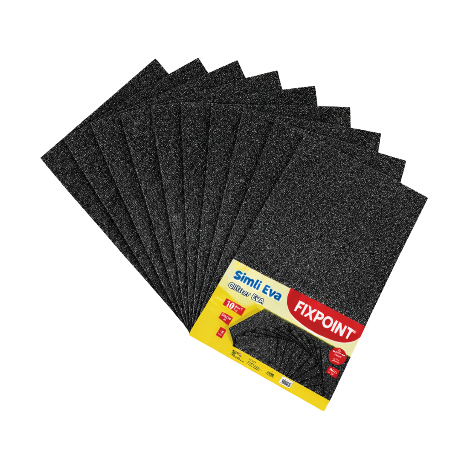 Fixpoint Eva Simli Yapışkanlı Siyah 20x30cm 10 Adet P-5794 - 1