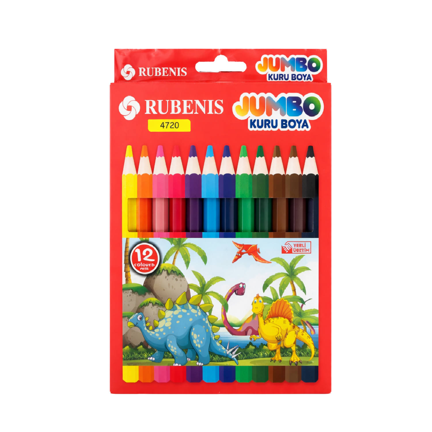 Rubenis Jumbo Kuru Boya 12 Renk 6 Adet - 1