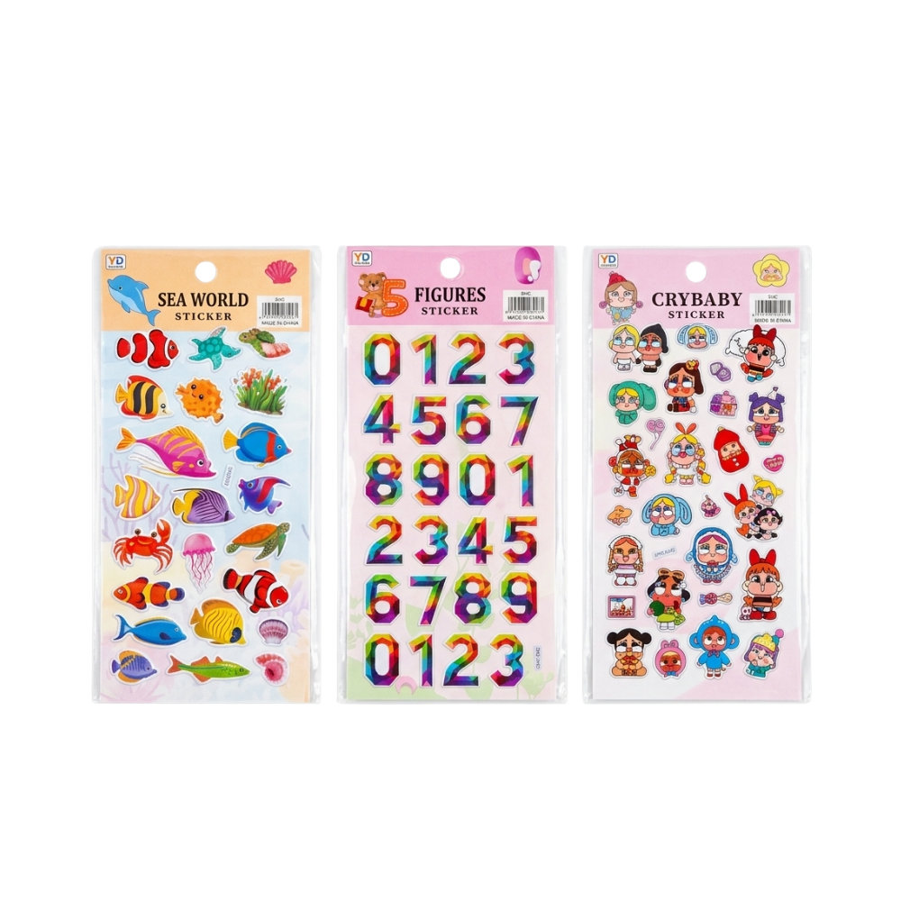 Toptan Alper 3d Yapişkanli Sticker 12 Li Pl-01 - 1