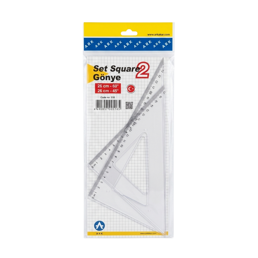 Toptan Ark 2 Li Gönye Seti 12li 518 26x45 - 1