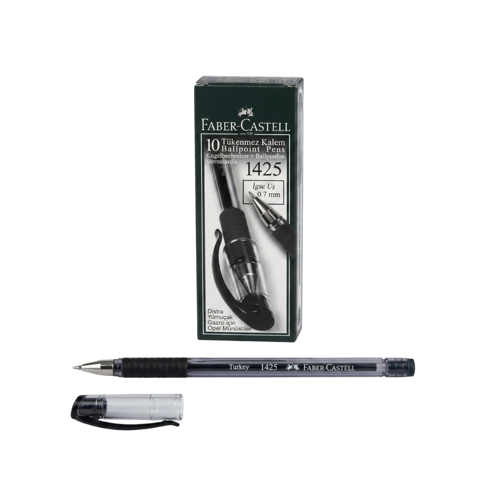 Toptan Faber 1425 Siyah Tükenmez Kalem 10 Lu - 1