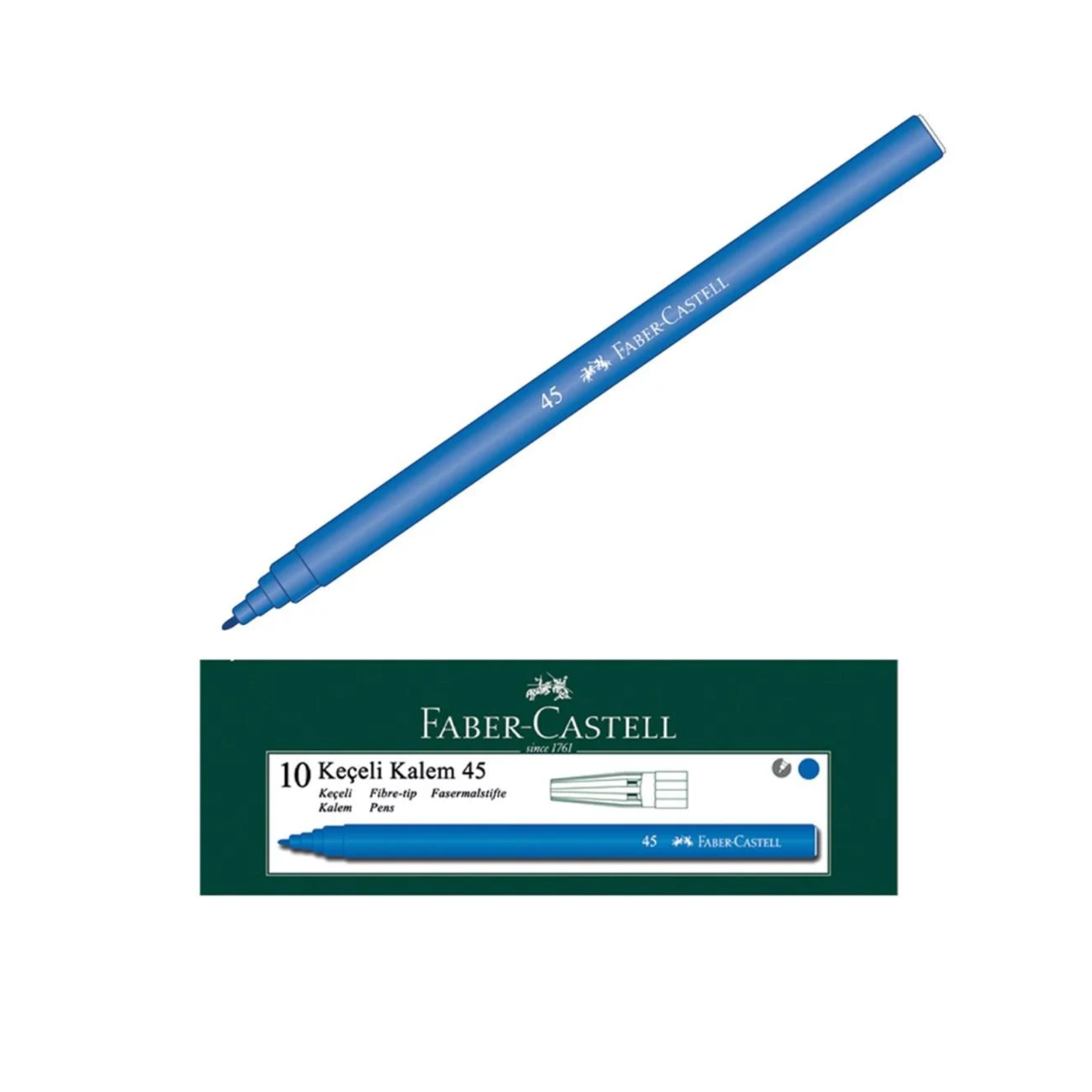 Toptan Faber Castell Mavi Keçeli Kalem 10 Lu - 1