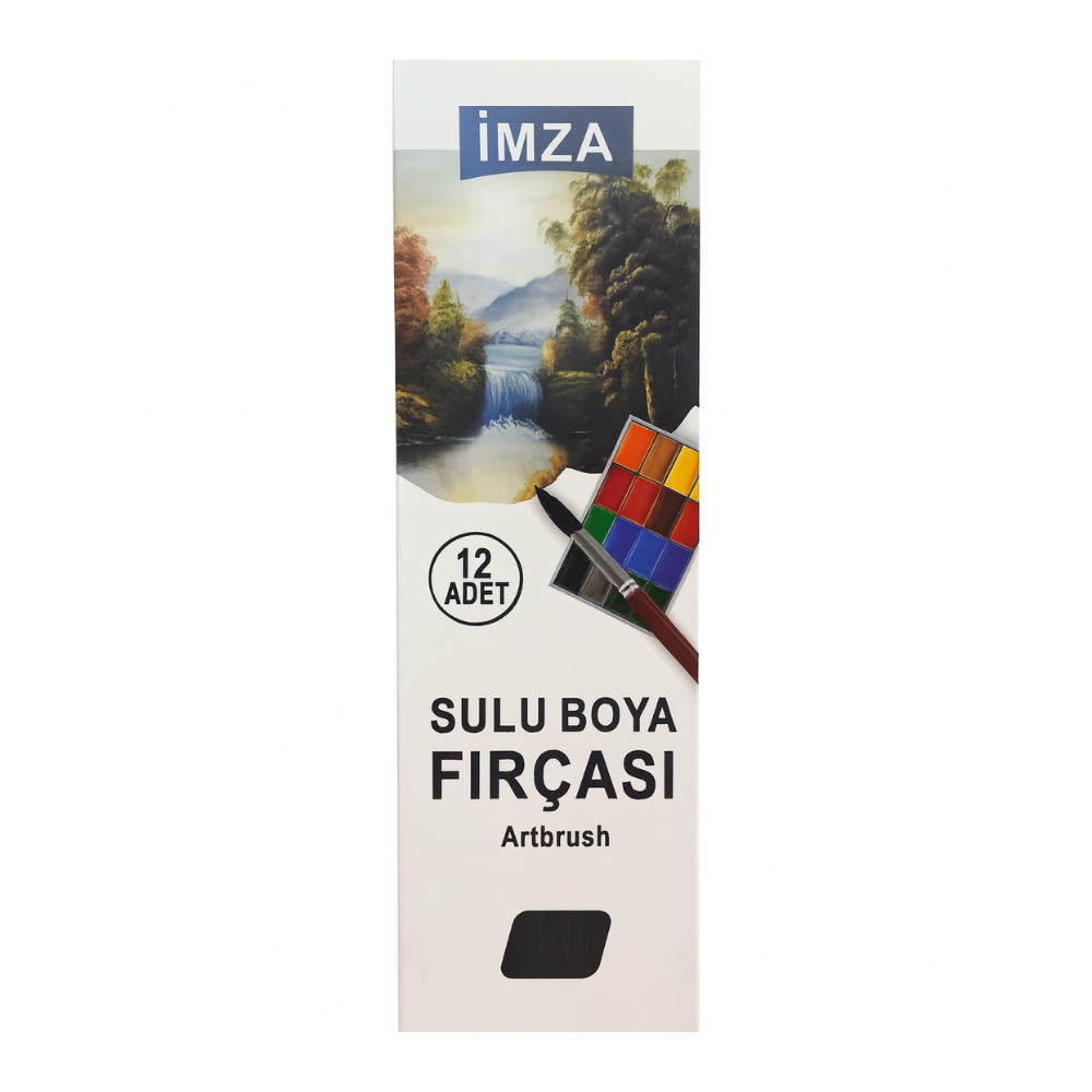 Toptan İmza 12 No Sulu Boya Firçasi 12 Li - 1