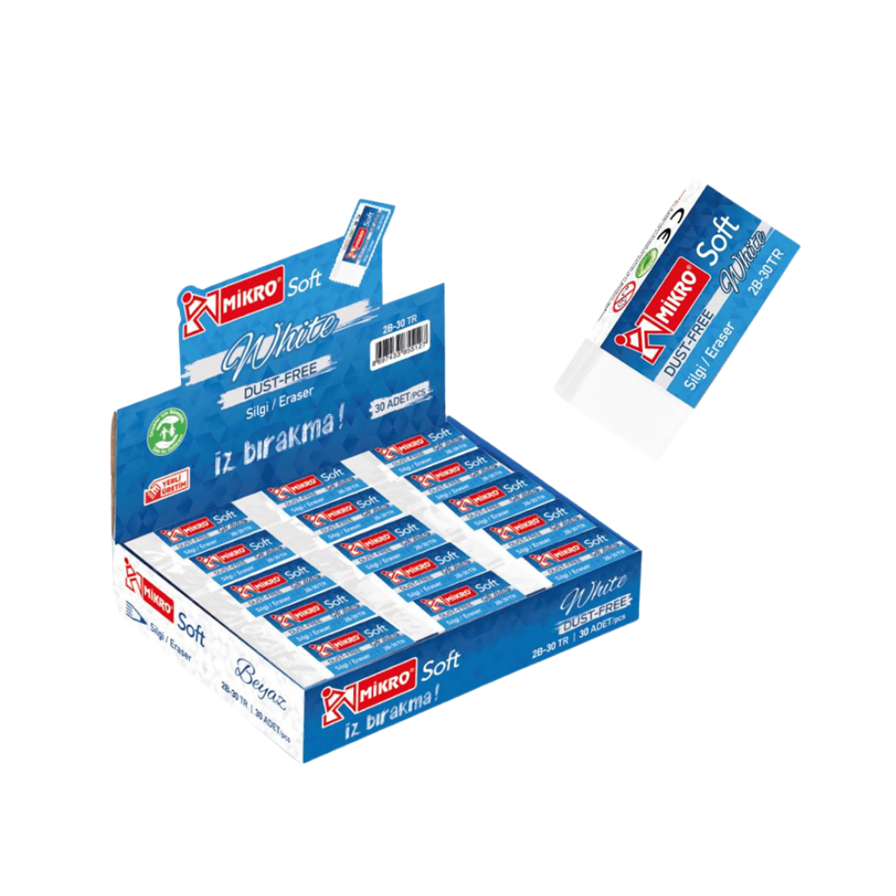 Toptan Mikro Beyaz Silgisi 2b-30 Tr 30 Lu - 1