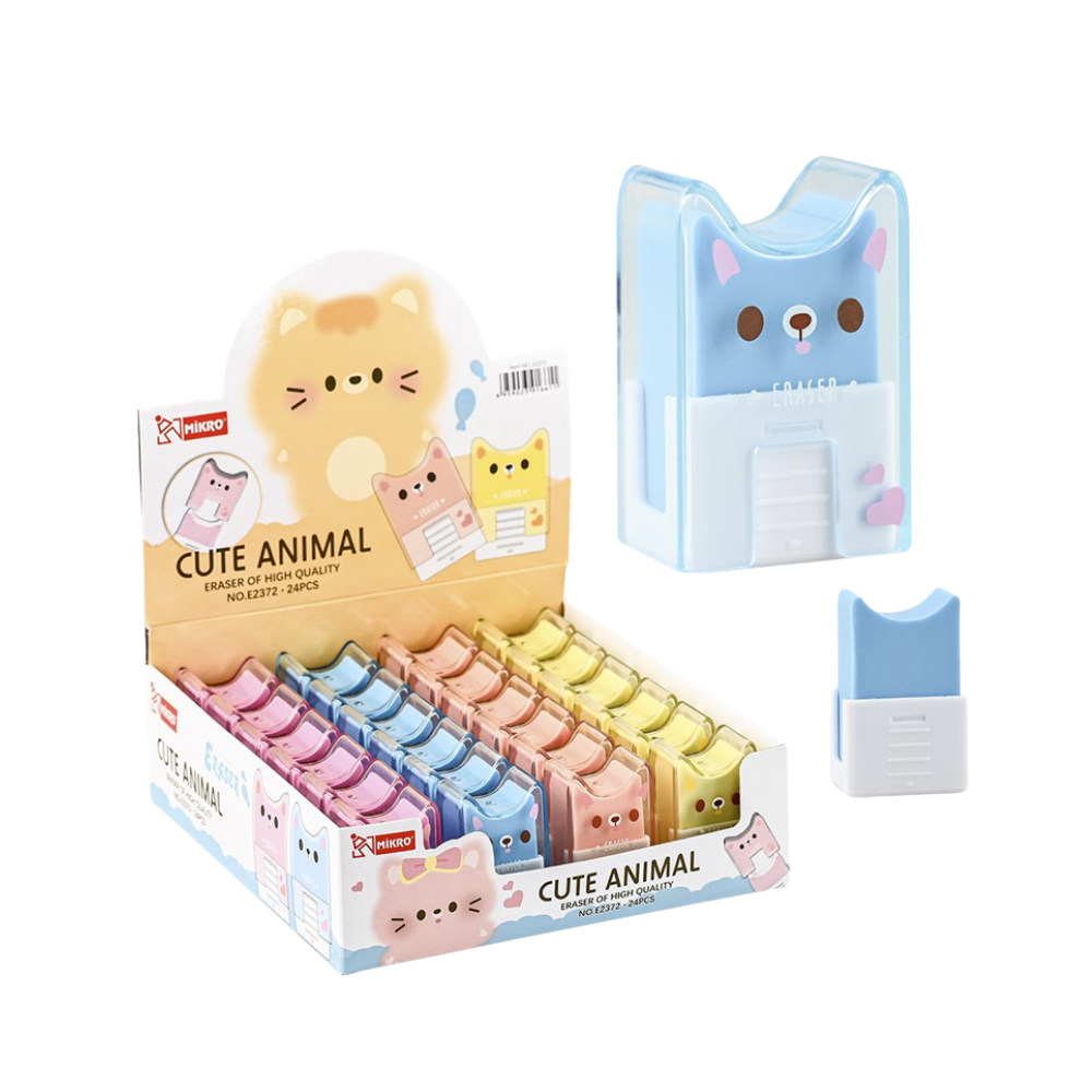 Toptan Mikro Cute Animal Silgi 24 Lü E2372 - 1