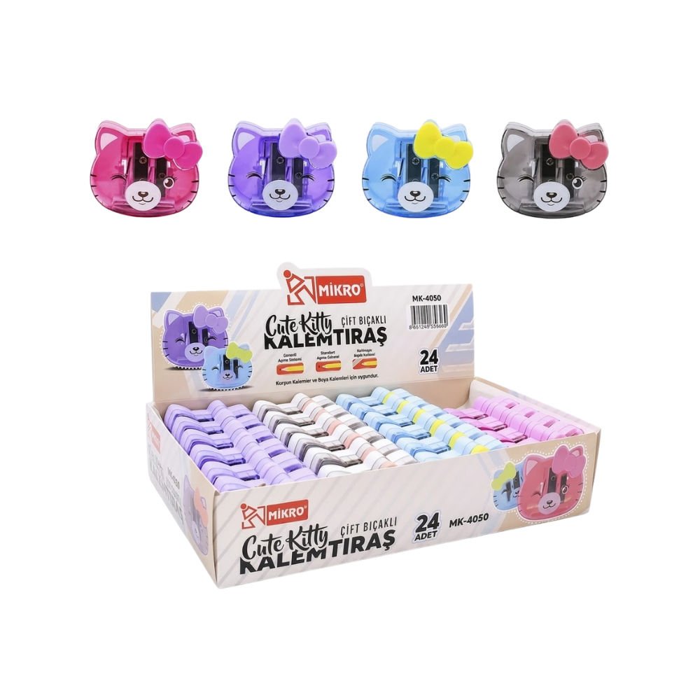 Toptan Mikro Kalemtraş Cute Kitty 24 Lü Mk-4050 - 1