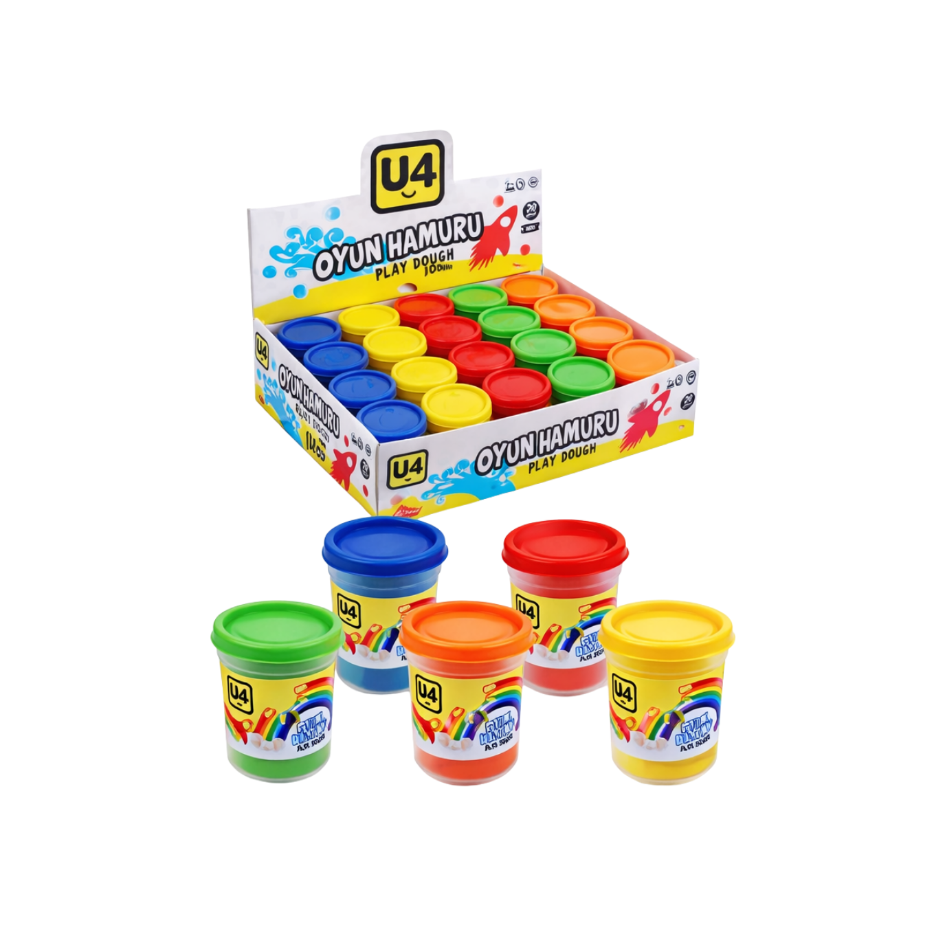 Toptan Oyun Hamuru Karişik 100 Gr 20 Li U4 - 1